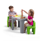 Step2 Mighty My Size Kids Plastic Toddler Table And Chairs Set  Gray