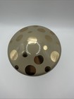 Grey Gold Polka Dot Glass Ceramic Mushroom Jar Canister Cottagecore 5in