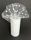 White Polka Dot Tulle Decor - 6  X 25 Yards  Fabric Netting Ribbon  Wedding 