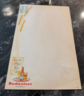 H  Vintage Budweiser Beer Paper Menu Insert Sheet 2-sided Ab Brg Co St  Louis Mo