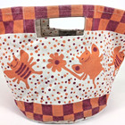 Rare Mackenzie Childs Tote Animal Parade Bees Nursery Lunch Shop Pink Orange