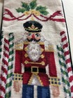 Needlepoint Christmas Stocking 7 5    X 17    Nutcracker Soldier  Candy Cane Border