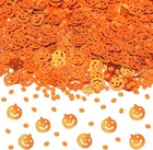 Halloween Pumpkin Confetti Table Decorations   Orange Pumpkin Scatter Confett   