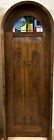 Rustic Door Solid Wood Oak Arched Stained Glass Door 33-1 2 X 81-1 2 6  Jamb