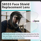 2 Pcs S8555 Face Shield Replacement Lens  Anti-fog S8555 Compatible With Uvex S8