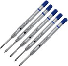  5 Pack Gel Ballpoint Pen Refills For Parker Pens - Bold Blue Ink  Bulk Supply 