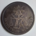 1886 Key Date Mexico Silver 50 Centavos Xf  Condition   903 Silver 