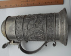 Antique Large German Lidded Pewter Beer Stein  Prosit