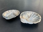 Pair Antique Sterling Silver Shell Form Dishes 7  344 55 Grams