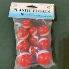 10 Assorted Fishing Bobbers Floats Red   White Snap On 1    1 1 4    1 1 2    Round