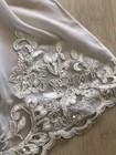 Nwt Davids Bridal White Chiffon Lace Applique Sequin Shawl Cover Up Wrap 