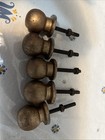 Vintage Draw Pulls Metal Golden  Set 5 1  Long Ball Shaped