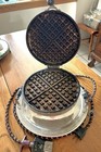 Antique Vintage 1924 Art Deco Electric Chrome Waffle Iron - Universal