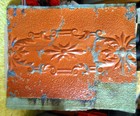 Sale  Antique Ceiling Tin Tile Shabby Chic Pumpkin Cabinet Door Primitive Canvas