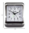 Black Folding Travel Alarm Clock Classic Analog Design