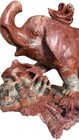 Large Hand Carved Elephant From Shousan Stone Or Red Jasper 17   long 13    Tall 