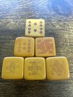 Vintage Mid Century Poker Dice Set Lot Of 6 - Bakelite