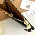 New Authentic Coach Coin Case Black Leather Coin Case