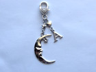 Personalized Moon And Star Initial Letter Key Chain Bag Charm Purse Clip Fob
