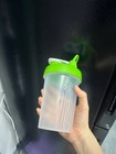 Green Protein Shaker Bottle Gym Workout Mixing Cup Used