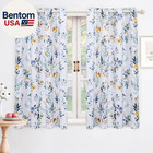 Mysky Home Floral Blackout Curtains Yellow Gray 52 X 63 Inch 2 Panels