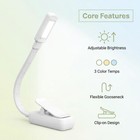 Flexible Rechargeable Led Book Light With 3 Light Modes Easy Clip Reading Lamp