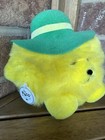 Vtg 6  Russ Berrie Stepping Out Plush Rhonda Yellow Fuzzy With Green Hat Nwt