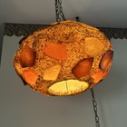    vintage Mid Century Modern Chunky Lucite Swag Hanging Ceiling Lamp Rock Candy 