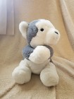 Realistic Fao Husky Wolf Gray White Dog Puppy Plush Stuffed Animal Velco Paws