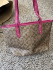 Coach F58292 City Zip Tote In Signature - Khaki Cerise