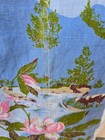 Vtg Hardy Craft Linen Tea Towel Nature Trees Birds Cows Hills Countryside