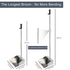 Metal Dustpan Long Handle Stainless Steel Dustpan heavy 36 Inches  Silvery 