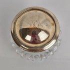 Vintage Sterling Silver Etched Cut Crystal Vanity Dresser Jar Monogram