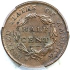 1825 C-2 Pcgs Au Details Classic Head Half Cent Coin 1 2c