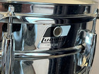 Ludwig Metal Snare Drum 8 Lug 14    Black White Badge Vintage W Stand Carry Case