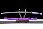 40  Sharp Purple Japanese Samurai Katana Sword Damascus Folded Steel Geisha Saya