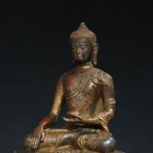 12  Old Antique Tibet Tibetan Buddhism Temple Bronze Gilt Amitabha Buddha Statue