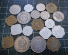 Lot Of 19 India Coins   Obsolete  Vintage  Copper  Brass  Rupee  Cent  1965-1978