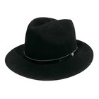 Black 100  Wool Hat Fedora Made In Usa Size Large Mens Or Womens