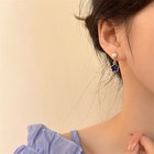 Women s Silver Needle Klein Blue Small Flower Stud Earrings