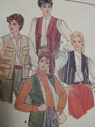 Vest Western Safari M 12 14 Butterick 4460 Sewing Pattern Uc Vtg Leather Suede