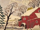 Very Nice  Antique American Primitive New England Grist Mill Hooked Rug