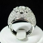 3ct Vvs1 Round Cut Lab-created Diamond Men s Anniversary 14k White Gold Fn Ring