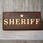 Sheriff Cast Iron Plaque With Antique Finish  7 75  X 3 5  