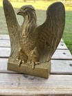 Vintage Metal Brass American Bald Eagle Bookends Set Of 2 Heavy
