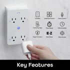 Geeni Smart Wi-fi 4 Outlet Plug With Surge Protection     Individual Plug Control