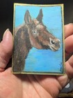 Custom Pet Portrait Aceo Acrylic Painting Art Card By Jennifer Moorhouse