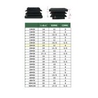 Black Rectangular Plastic End Caps Ribbed Plugs Blanking Inserts Rectangle Bungs