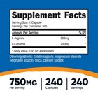 Nutricost L-arginine L-citrulline Complex 750mg  240 Capsules - Non-gmo