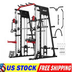Smith Machine Home Gym  2200lbs Power Cage With Dual Pulley System Lat Pull-down